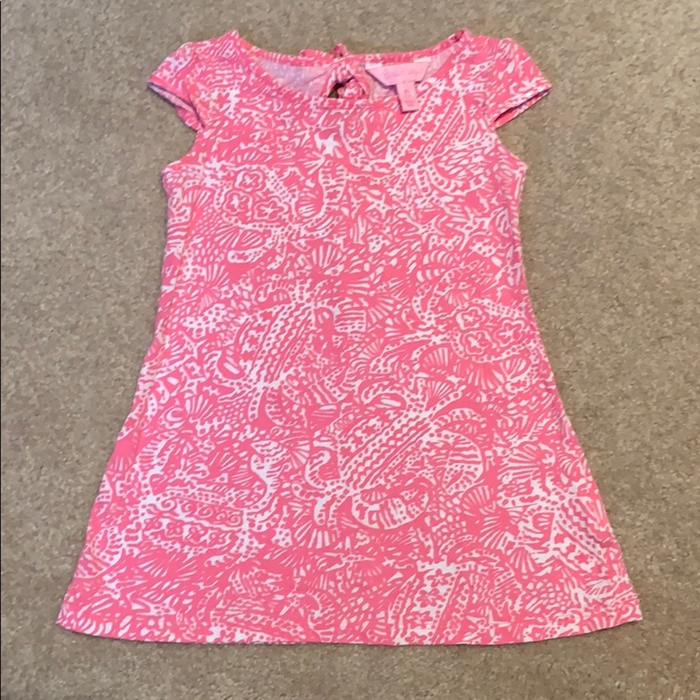 Toddler pink and white dress
